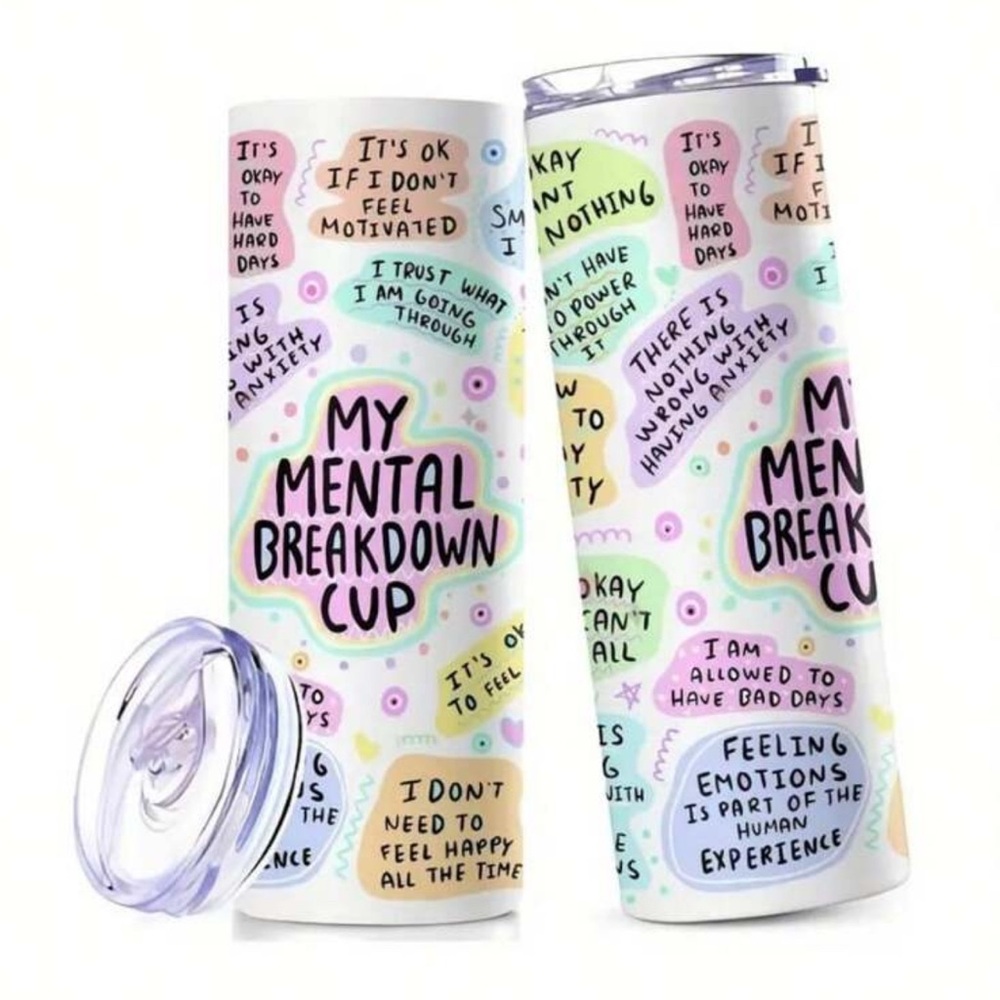 •Emotional Support• New 20 oz. Stainless Steel Graphic Tumbler